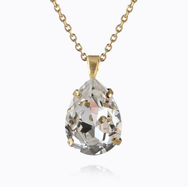 Caroline Svedbom Gold Classic Drop Necklace - Crystal